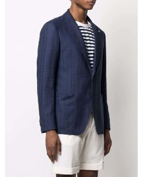 Blazer en lin bleu marine Tagliatore