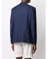 Blazer en lin bleu marine Tagliatore