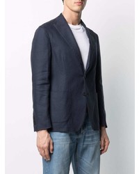 Blazer en lin bleu marine Lardini