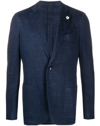 Blazer en lin bleu marine Lardini