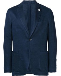 Blazer en lin bleu marine Lardini