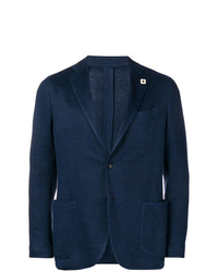 Blazer en lin bleu marine Lardini