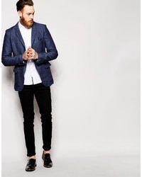 Blazer en lin bleu marine Sisley