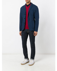 Blazer en lin bleu marine Aspesi