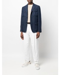 Blazer en lin bleu marine Boglioli