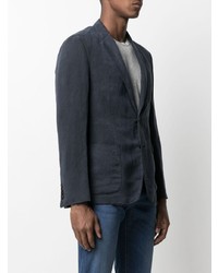 Blazer en lin bleu marine Z Zegna