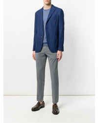 Blazer en lin bleu marine Boglioli