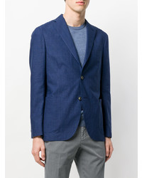 Blazer en lin bleu marine Boglioli