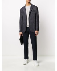 Blazer en lin bleu marine Z Zegna