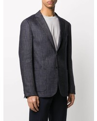 Blazer en lin bleu marine Z Zegna