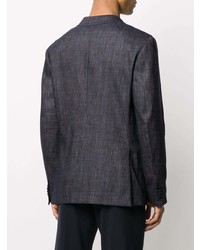 Blazer en lin bleu marine Z Zegna