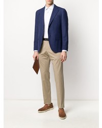 Blazer en lin bleu marine Caruso