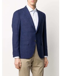 Blazer en lin bleu marine Caruso