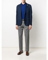 Blazer en lin bleu marine Lardini