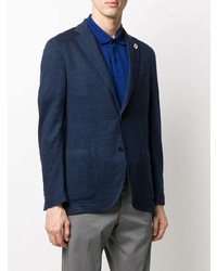 Blazer en lin bleu marine Lardini