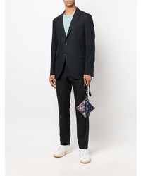 Blazer en lin bleu marine Etro