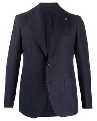 Blazer en lin bleu marine Tagliatore