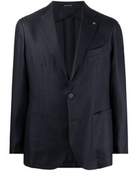 Blazer en lin bleu marine Tagliatore