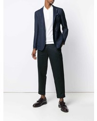 Blazer en lin bleu marine Tagliatore