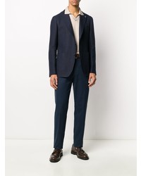 Blazer en lin bleu marine Tagliatore