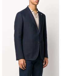 Blazer en lin bleu marine Tagliatore