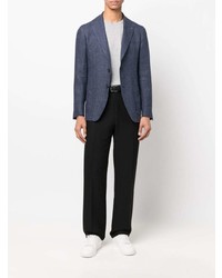 Blazer en lin bleu marine Tagliatore