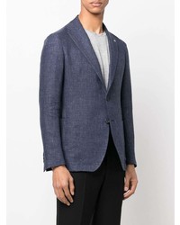 Blazer en lin bleu marine Tagliatore