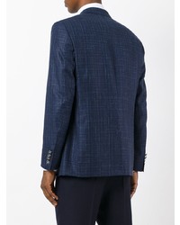 Blazer en lin bleu marine Canali