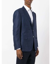 Blazer en lin bleu marine Canali