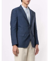 Blazer en lin bleu marine Shanghai Tang