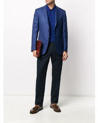 Blazer en lin bleu marine Canali