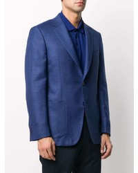 Blazer en lin bleu marine Canali