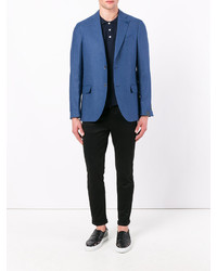 Blazer en lin bleu Lardini