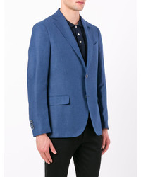 Blazer en lin bleu Lardini