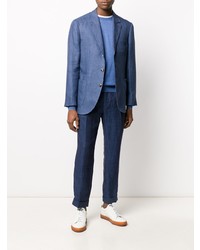 Blazer en lin bleu Brunello Cucinelli