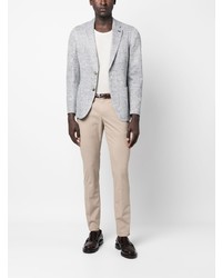 Blazer en lin écossais bleu clair Lardini