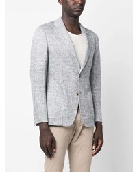 Blazer en lin écossais bleu clair Lardini