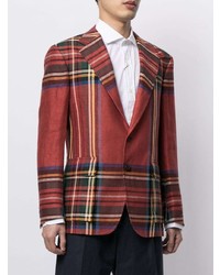 Blazer en lin écossais rouge Polo Ralph Lauren