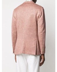 Blazer en lin en pied-de-poule rose Boglioli