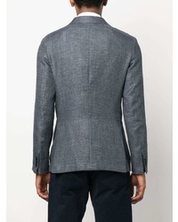 Blazer en lin en tricot bleu marine Zegna