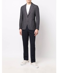 Blazer en lin gris foncé Lardini