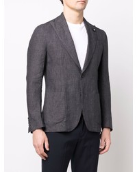 Blazer en lin gris foncé Lardini