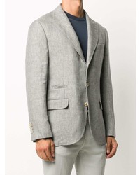 Blazer en lin gris Brunello Cucinelli