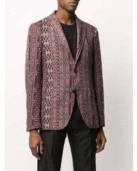 Blazer en lin imprimé cachemire bordeaux Etro