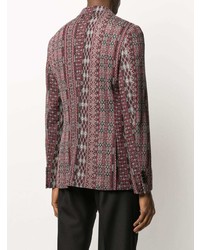 Blazer en lin imprimé cachemire bordeaux Etro