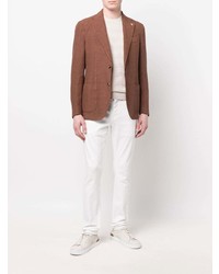 Blazer en lin marron Lardini