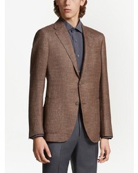 Blazer en lin marron Zegna