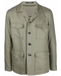 Blazer en lin olive Tagliatore