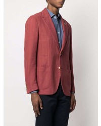 Blazer en lin rouge Lardini