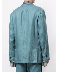 Blazer en lin turquoise Maison Mihara Yasuhiro